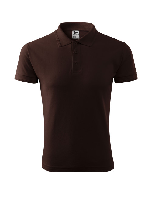 Adler MALFINI men`s polo shirt Pique Polo 203 coffee embroidery of company logos