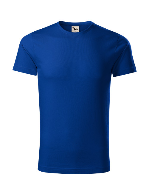 Adler MALFINI Origin 171 Herren-T-Shirt, kornblumenblaue Logo-Stickerei