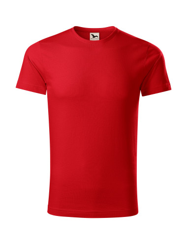 Adler MALFINI Men`s T-shirt Origin 171 red logo computer embroidery