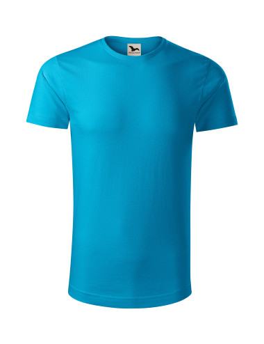 Adler MALFINI Men`s T-shirt Origin 171 turquoise promotional clothing with a logo