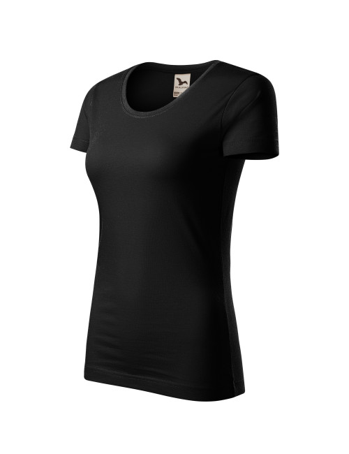 Adler MALFINI Origin 172 Damen T-Shirt, schwarze Stickerei, Logodruck