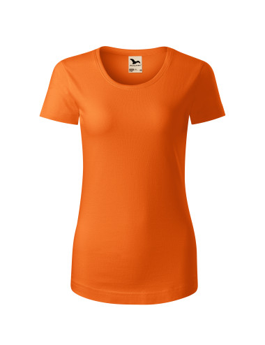 Adler MALFINI Origin 172 Damen T-Shirt, orangefarbene Logo-Stickerei