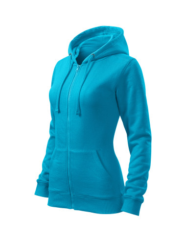 Women`s sweatshirt trendy zipper 411 turquoise Adler Malfini