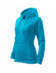 2Women`s sweatshirt trendy zipper 411 turquoise Adler Malfini
