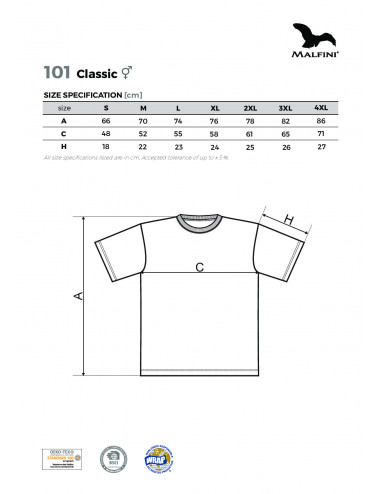 Unisex klassisches 101 T-Shirt, flaschengrün Adler Malfini