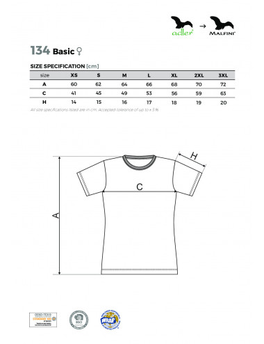 Women`s basic t-shirt 134 khaki Adler Malfini