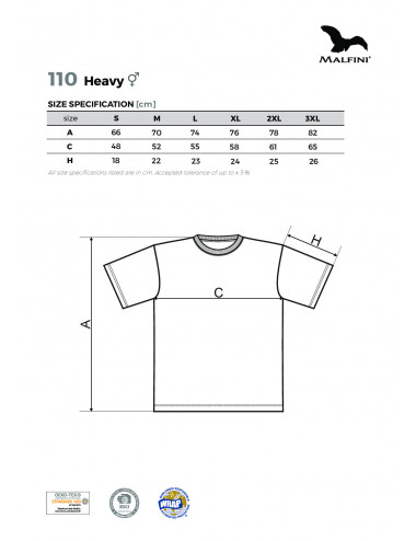 Unisex schweres 110 Erbsen Adler Malfini T-Shirt