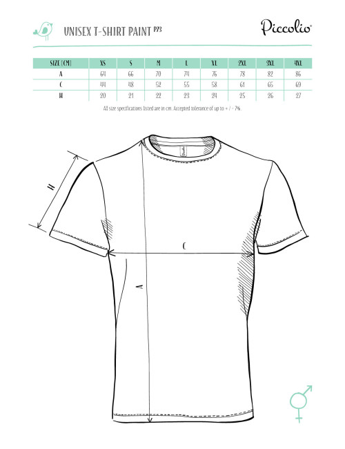 Unisex T-Shirt Farbe p73 azurblau Adler Piccolio