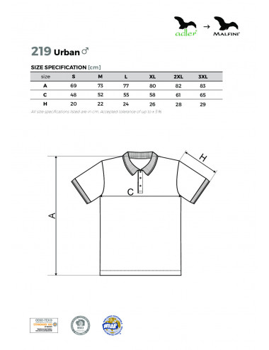 Men`s polo shirt urban 219 azure Adler Malfini