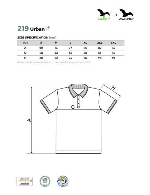 Herren-Urban-Poloshirt 219 Türkis Adler Malfini