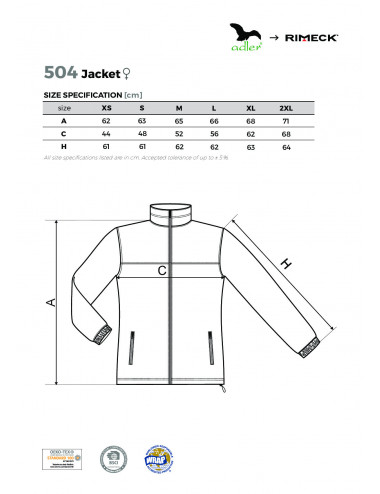 Women`s fleece jacket 504 ebony gray Adler Rimeck