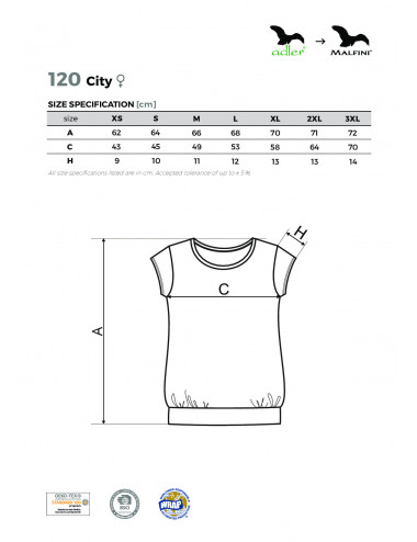 Damen T-Shirt City 120 Kornblumenblau Adler Malfini