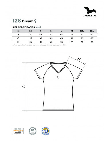 Damen T-Shirt Dream 128 Kornblumenblau Adler Malfini