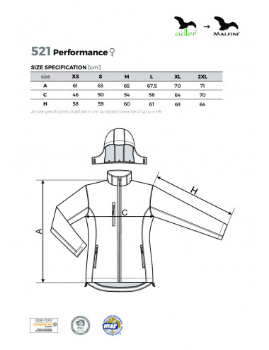 Softshell jacket for women performance 521 steel Adler Malfini