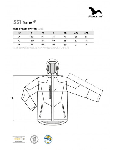 Softshell men`s jacket nano 531 steel Adler Malfini