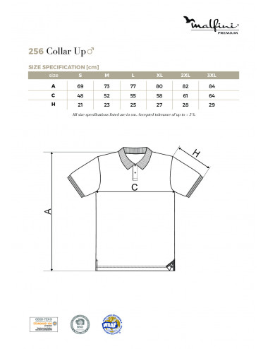 Collar up 256 men`s polo shirt white Adler Malfinipremium