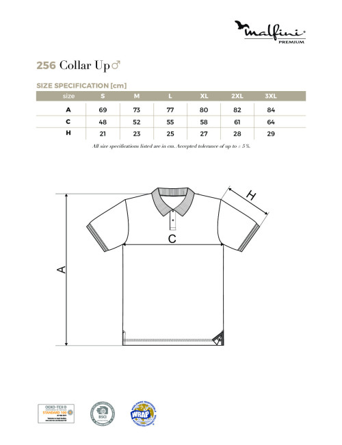 Koszulka polo męska collar up 256 petrol blue Adler Malfinipremium