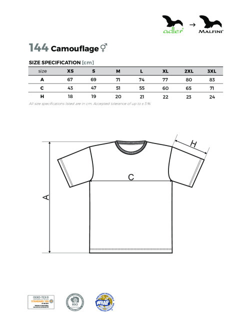 Camouflage 144 unisex t-shirt camouflage gray Adler Malfini