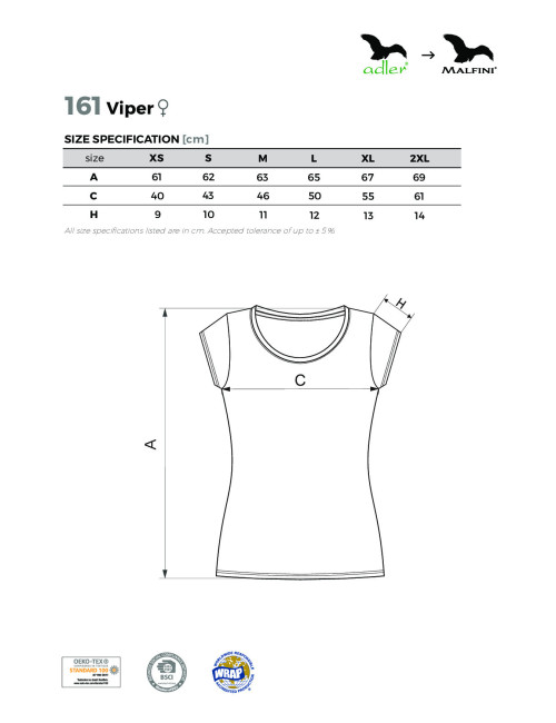 Women`s t-shirt viper 161 cornflower blue Adler Malfini