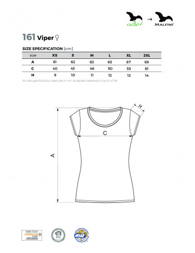 Women`s t-shirt viper 161 denim Adler Malfini
