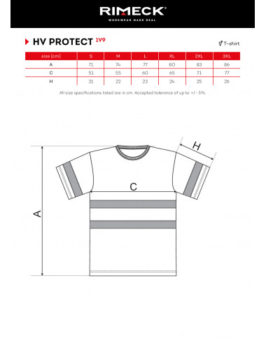 Unisex-T-Shirt HV Protect 1v9 reflektierendes gelbes Adler Rimeck