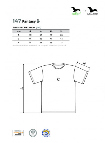 Children`s t-shirt fantasy 147 white Adler Malfini