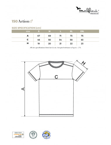 Herren Action 150 Petrolblaues Adler Malfinipremium T-Shirt