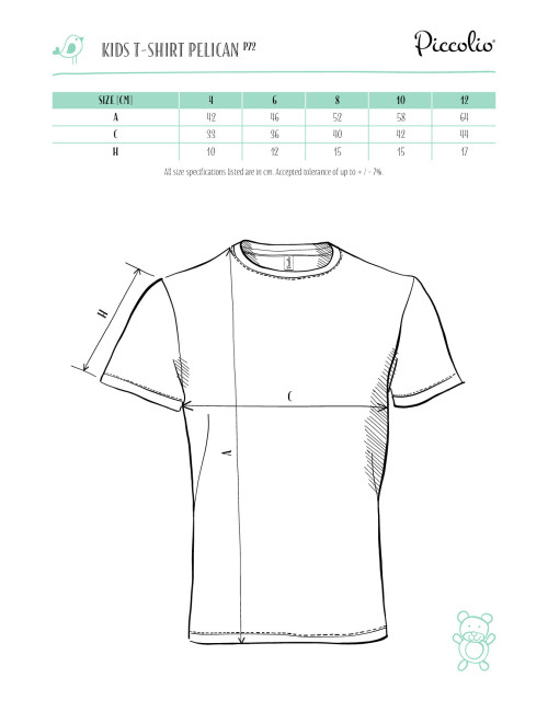 Kinder-T-Shirt Pelikan P72 Kornblumenblau Adler Piccolio