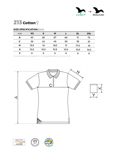 Koszulka polo damska cotton 213 jasnoszary melanż Adler Malfini