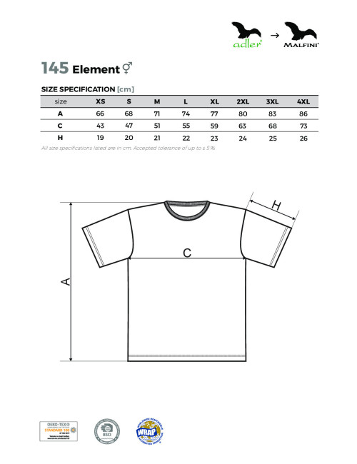 Unisex T-Shirt Element 145 türkis Adler Malfini