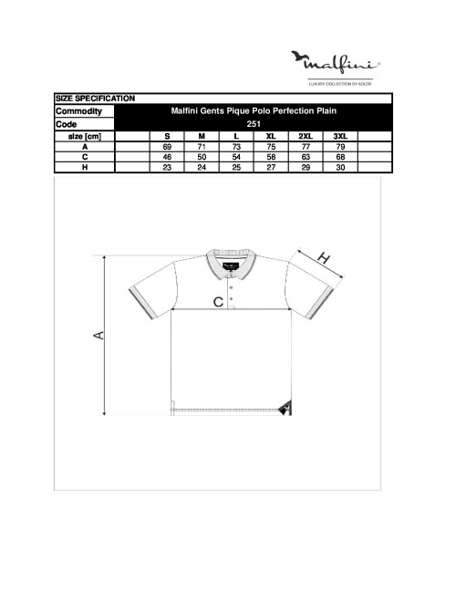 Koszulka polo męska perfection plain 251 ciemnoszary melanż Adler Malfinipremium