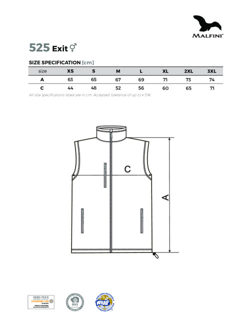 Adler MALFINI Kamizelka polarowa unisex Exit 525 czerwony haft logo