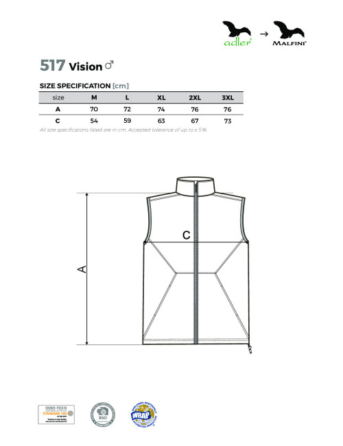 Softshell kamizelka męska vision 517 czarny Adler Malfini