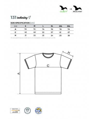 Unisex t-shirt infinity 131 azure Adler Malfini
