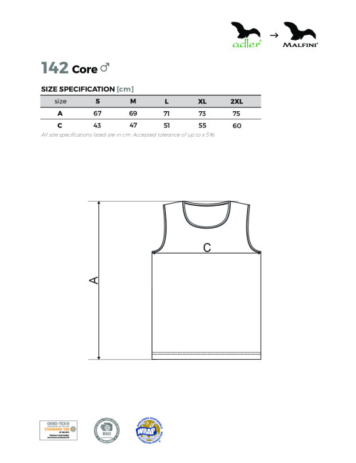 Adler MALFINI Herren Top Core 142 schwarze Workwear-Logo-Stickerei
