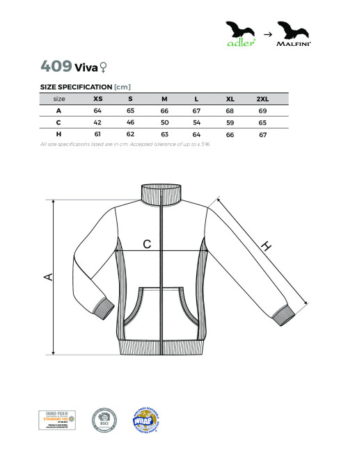 Women`s sweatshirt viva 409 white Adler Malfini