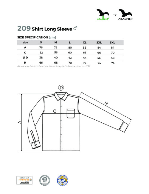 Style ls 209 men`s shirt black Adler Malfini