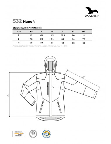 Softshell women`s jacket nano 532 steel Adler Malfini