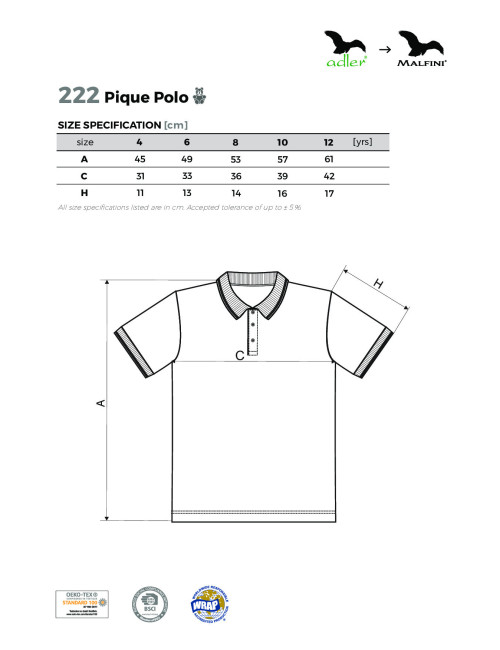 Children`s polo shirt pique polo 222 navy blue Adler Malfini