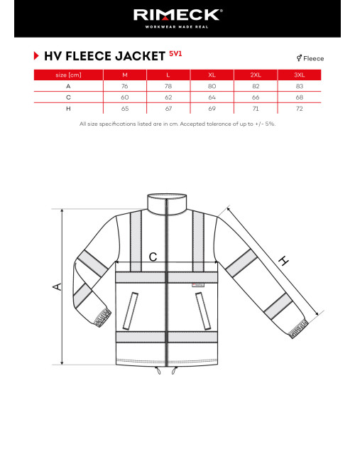 "Polar Unisex HV Fleece Jacket 5v1 Orange - Malfini Rimeck, High-Visi