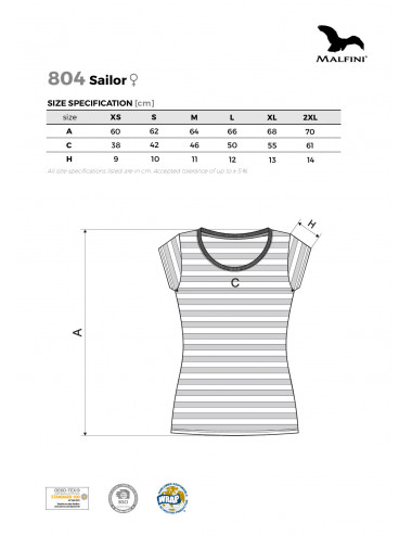 Women`s t-shirt sailor 804 navy blue Adler Malfini