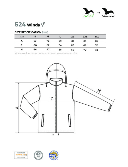 Wiatrówka unisex windy 524 neon orange Adler Malfini