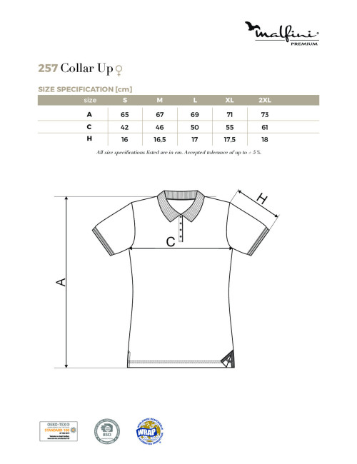 Koszulka polo damska collar up 257 bourbon vanilla Adler Malfinipremium