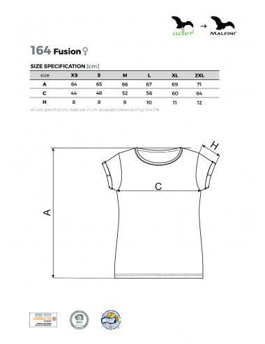 Damen-Fusion-T-Shirt 164 blau meliert Adler Malfini