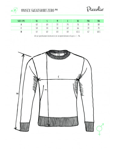 Unisex-Sweatshirt Zero P41 schwarz Adler Piccolio