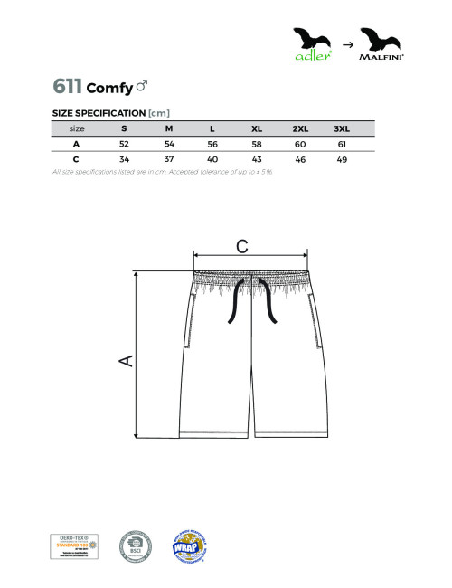Szorty męskie comfy 611 czarny Adler Malfini