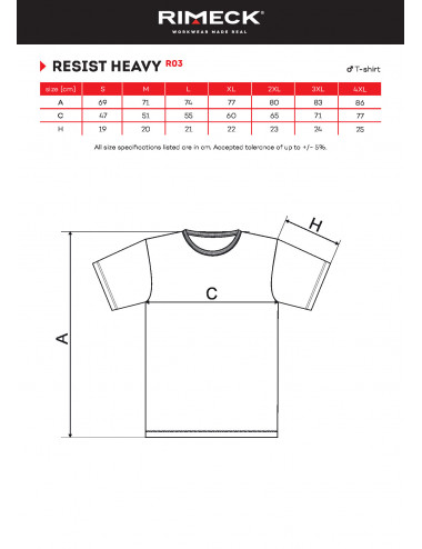 Herren-T-Shirt Resist Heavy R03 Rot Adler Rimeck