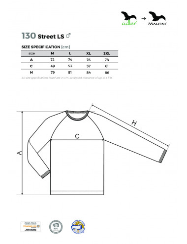 Herren-Straßen-T-Shirt ls 130 flaschengrün Adler Malfini