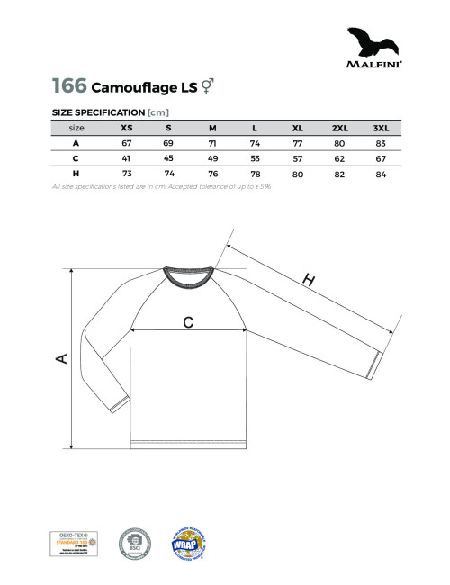 Koszulka unisex camouflage ls 166 camouflage green Adler Malfini
