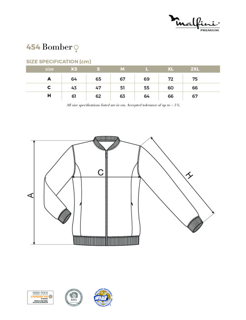 Damen-Bomber-Sweatshirt 454 Formula Red Adler Malfinipremium